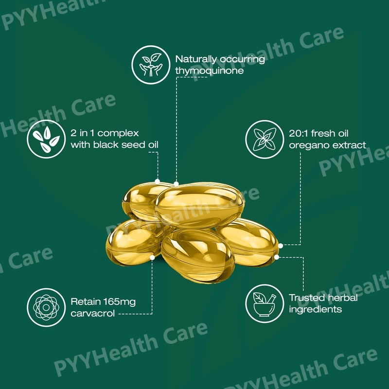 オレガノオイルとブラックシードオイル配合ソフトジェル、カルバ - Herbal Wellness For You のレビューと価格