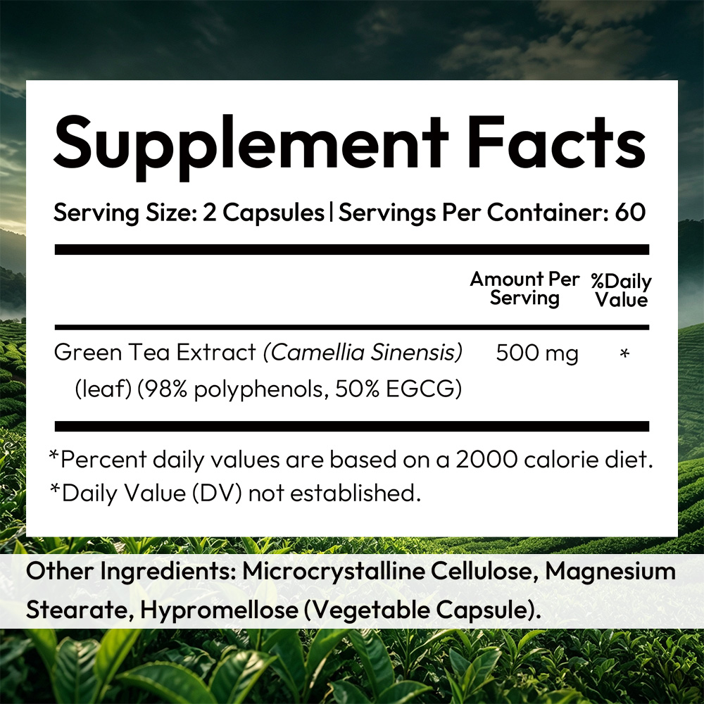 緑茶エキス - EGCG 500 mg、カフェインを除去した - Herbal Wellness Water のレビューと価格